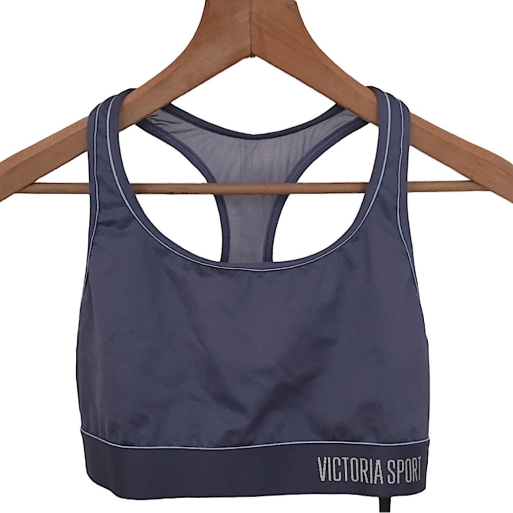 VICTORIA’S SECRET sz Large The Player Sports Bra Racerback Scoop Neck Periwinkle
